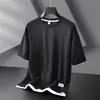 Camiseta de Manga Corta para Recoger Fugas Cuello Redondo Holgada Falsa de Dos Piezas Rebaja Color Sólido t Delgada para Hombre Manga Corta Waffle Verano