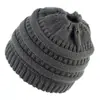 Gorro de lana tejido para coleta de mujer Otoño e invierno Europeo y Americano Explosiones de Amazon gorra multicolor sin logo CC