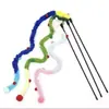 Suministros para mascotas transfronterizos estilo dopamina, bola de peluche, palo para gatos con cascabel de sonido, juguete, varita para gatos