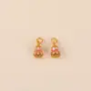 Colgante de Calabaza Hueca Esmaltada Chapado en Oro que Conserva el Color para Pulsera o Collar DIY Accesorios de Joyería Colgante Pequeño Tejido con Hilo Rojo