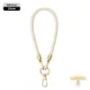 Cordón de alta gama para teléfono móvil 6MM resistente para colgar en el cuello ajustable para exteriores anti-pérdida cuerda trenzada para muñeca delicada oro