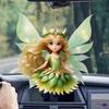 Colgante de Hada Flor Plana de Acrílico Nuevo Transfronterizo Chica Fresca Verde Hada Dibujos Animados Colgante de Coche