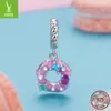 Yinziyun Original Colgante Dulce Soñador de Rosquilla Accesorios Plata de Ley S925 Corazón de Chica Macarrón Cuentas DIY