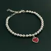 Joias de Comércio Exterior Banhado a Cobre Prata 925 Exclusivo Pulseira Coração Vermelho Temu Xiyin Tk Venda Quente