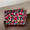 Bolsa de Maquiagem Grande Capacidade Floral em Lona, Bolsa de Armazenamento para Produtos de Skincare, Necessaire Portátil, Bolsa Interna de Viagem