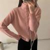 Cárdigan de punto de manga larga de color sólido estilo coreano perezoso con botonadura simple para mujer, otoño e invierno, ropa exterior, top tipo jersey holgado adelgazante