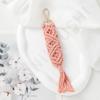 Llavero con borla de cuerda de algodón tejido a mano, estilo bohemio, de color sólido de Amazon, adorno de cordón.