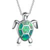 Colgante de tortuga de ópalo transfronterizo Temu, sencillo, con forma de corazón de océano, popular collar de tortuga de fábrica