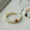 Pulsera de Semillas de Bodhi de Jade Blanco, Pulsera de Semillas de Bodhi para Mujer, Cuentas de Oración Budistas, Joyería de Mano para Hombre