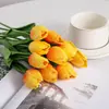 Flores Artificiales Mini Pu Tulipán para Decoración de Mesa en Casa, Flores Artificiales de Plástico para Comercio Transfronterizo