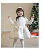 En Stock para Entrega InmediataModa de Invierno Acolchada de Lana Dulce y Cálida Nuevo Estilo Vestido de Patchwork Tejido para Niñas