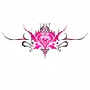 Tatuagem Adesiva Coração Sombrio Asas Peito Gradiente Preto e Rosa Sexy Clavícula Adesivo à Prova d'Água