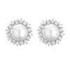 RAKOL Japonês e Coreano elegante luz de luxo micro embutido zircão brincos de pérola moda feminina comutador diário all-match brincos atacado