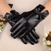 Guantes de Cuero para Mujer para Otoño e Invierno, Cálidos, Compatibles con Pantalla Táctil, Algodón, Estilo Coreano, a Prueba de Frío, Impermeables, para Conducir, Ciclismo, Estudiantes, Forrados de Felpa, Engrosados, Resistentes al Frío