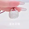Plata de Ley S999 Bolsa Pequeña Bolsa de la Suerte Completamente de Plata Collar Colgante Moda Versátil Tejido a Mano Cordón Colgante Collar con Cuerda Roja para Mujer