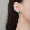 Pendientes de jade hetiano sencillos y ligeros de lujo para mujer, elegantes y a juego con cuentas redondas de calcedonia, diseño de nicho, joyería para los oídos.