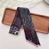 Pañuelo largo de satén rojo elegante de doble capa con banda para el pelo para mujer, estilo coreano, cinta decorativa para traje, combina con todo.