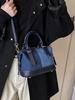 Bolso Individual Exterior de Mezclilla para Mujer 2025 Nueva Moda Casual Versátil Bolso de Mano Color de Contraste Moda Bolso de Hombro Cruzado