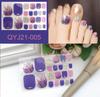 Qyj Aurora Pegatinas para Uñas Ultra Delgadas Sin Costuras con Pedrería Calcomanías Sencillas para Uñas de los Pies de Mujer