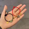 Nueva Pulsera de Cuerda Tejida Simple con Hebilla Ping An y Carácter Fu Estilo Chino Anillos Entrelazados Pulsera de Moda de Imitación Jade