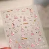 Ferroso Dulce Cálido Ambiente Festivo Pegatinas para Uñas Artísticas Navidad Año Nuevo Lindo Muñeco de Nieve Oso Manzana Colección de Pegatinas para Uñas