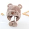 Chapéus de Pelúcia Quentinhos Super Fofos para Bebês Meninos e Meninas Outono e Inverno, Chapéus Fofos com Proteção de Orelha, Chapéus de Puxar à Prova de Vento, Chapéus de Bebê