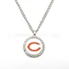 Collar de piedra preciosa para el tiempo con incrustaciones de diamantes redondos, superventas transfronterizo, NFL32, joyería de fútbol de equipo, accesorios de equipo, suministro directo
