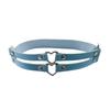 Anillo de pierna de personalidad europea y americana transfronterizo doble amor anillo de pie suelto ajustable anillo de pie de corazón de melocotón anillo de pierna de cuero de atadura accesorios para mujeres