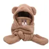 Set de 4 Piezas de Alta Gama Nuevo Lindo Oso Sombrero Bufanda Máscara Todo en Uno Invierno Cálido, Cortavientos y Resistente al Frío Protección para los Oídos