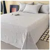 Lençol de Cama de Gaze Três Camadas 100% Algodão Puro, Peça Única, Classe A, Grau Materno e Infantil, Jacquard Amigo da Pele, Lençol de Dormitório, Fronha, Conjunto de Três Peças