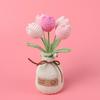 Base de Florero de Lana Hecha a Mano Transfronteriza Tulipán en Maceta Regalo para Madre Decoración del Hogar Regalo de San Valentín