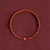 Pulsera de Hilo Rojo para Mujeres en el Año del Caballo, Cuentas de Buena Suerte, Protectora y Segura, Pulsera Tejida Ajustable para Parejas, Estilo Fresco y Sencillo