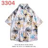 Americano retro ins manga curta camisa floral masculino solto oversize street hip hop marca casual meia manga camisa