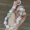 Nuevo Colgante de Cadena para Teléfono Móvil de Dibujos Animados Colgante de Llavero de Palomitas de Maíz con Cuentas Colgante Decorativo para Bolso con Cuentas Creativas Pintadas a Mano