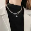 Collar de Acero de Titanio para Mujer Cadena de Suéter Hip-Hop con Letra Multicapa Suéter Nuevo Estilo Collar Distintivo Europeo y Americano Joyería Nicho ins