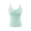 Camisola ajustada con cuello en V y fruncidos, con copas, para mujer, prenda exterior, sin espalda, sexy, ajustada, top de capa base con hermoso diseño en la espalda