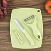 Set de Cuchillos de Cerámica para Picnic al Aire Libre Juego de Tres Piezas Tabla de Cortar de Cocina Cuchillo Multifuncional para Melón y Frutas para el Hogar Utensilios de Cocina
