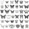 Mariposa Plateada Antigua Aleatoria Animal Aleación Joyería Accesorios Set Mixto Pulsera DIY Collar Colgante Transfronterizo