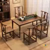2026 Nuevo Juego de Mesa Pequeña para Balcón y Sillas Mesa de Té de Madera Maciza Sala de Estar Uso Doméstico Juego de Té Integrado para Preparar Té Mesa de Café Kung Fu