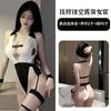 Fan Lei Sexo Underwear Sexy Uniforme Sedutor Três Pontos Puro Desejo Pijamas Pescoço Vazado Terno Traseiro 494