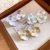 Aretes de Perla Flor Gota de Aceite Aguja Plateada Estilo Vacacional Fresco Dulce Temperamento Aretes Lujo Ligero Sensación de Alta Gama Accesorios para Orejas Venta al por Mayor