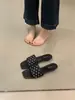 Sandalias cuadradas de punta abierta con estampado de cebra y crin de caballo únicas para mujer, pantuflas tipo slip-on de moda para usar al aire libre