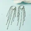 Pendientes con forma de corazón versión coreana 2021 nuevos de moda ear cuffs con borlas de lentejuelas estilo largo en forma de corazón adelgazantes pendientes versátiles para influencers