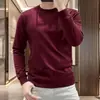 Sudadera morada de lujo ligero, de alta gama y a la moda para hombre, estilo nuevo, cuello redondo, casual, color liso, camiseta de manga larga, top versátil