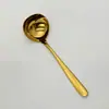 Colher de Sopa de Aço Inoxidável 304 Colher Coreana de Cabeça Grande Colher de Sopa e Mingau com Cabo Longo para Casa Restaurante Colher para Panela Quente de Cozinha