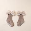 Calcetines de Algodón con Lazo para Niños Calcetines para Bebé de Cuatro Estaciones Calcetines Antideslizantes para el Suelo Calcetines de Canalé para Bebé de Caña Media