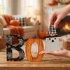 Decoraciones de Madera de Doble Capa con Letras de Halloween 'Boo' Adornos Creativos para Estanterías Decoraciones de Escritorio Ambiente Festivo Accesorios