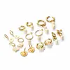 Brincos Grandes de Pérola Estilo Celebridade da Internet Transfronteiriços Brincos de Moda Personalizados Brincos Não Desbotam Aço Inoxidável Ouro 18K