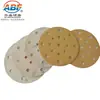 Disco Abrasivo de Lixa com Verso de Veludo Asian Warrior 236U, Lixa Redonda para Lixamento a Seco com Vácuo, Disco de Lixa Redondo Dourado de 5 polegadas