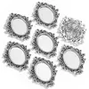 Accesorios para Joyería DIY 35*25mm Diámetro Interior Gema del Tiempo Aleación Base Ovalada Colgante para Collar C83
